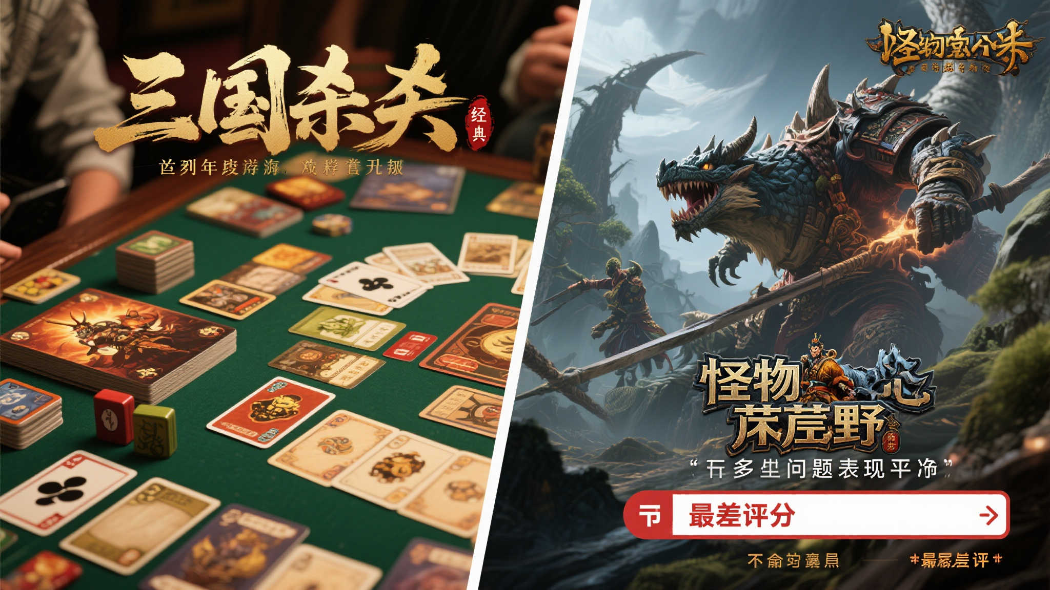 《三国杀》口碑攀升，《怪物猎人：荒野》成差评焦点