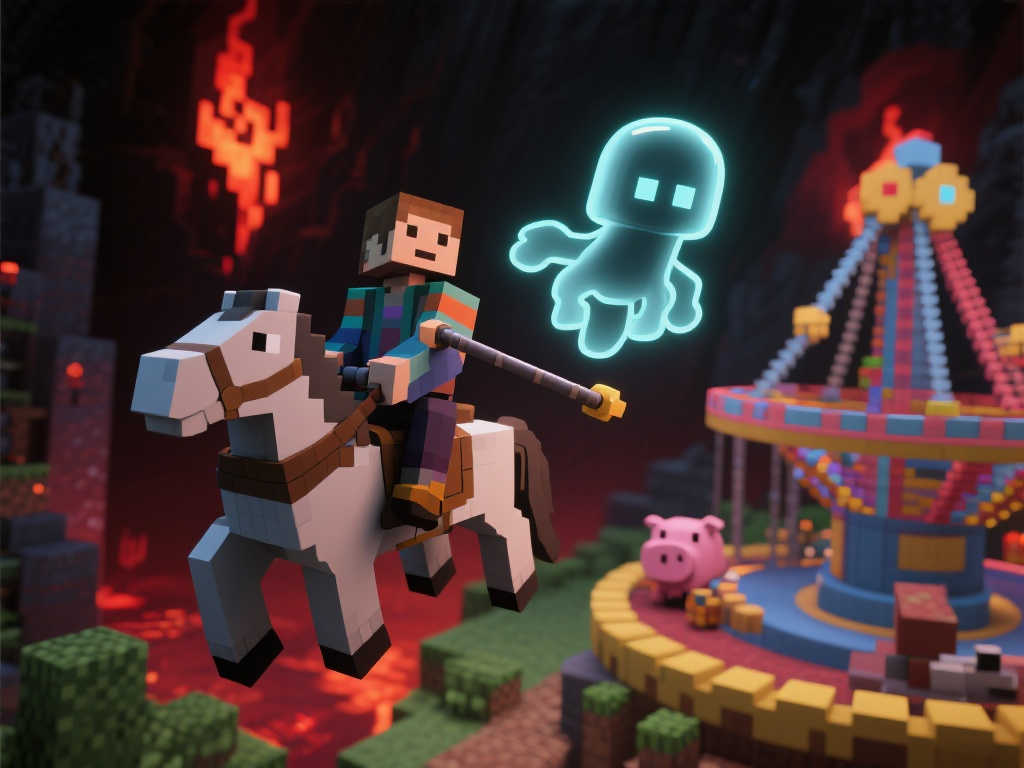 《我的世界》玩家巧用「善魂」座骑打造独特「旋转木马」